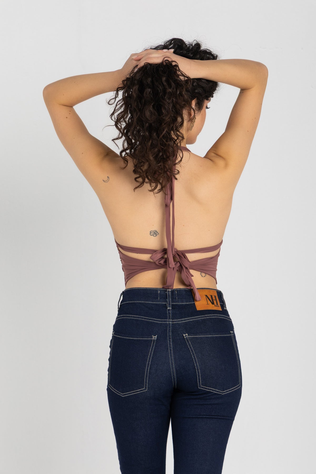 Sculpt Halter Top – Dusty Rosewood