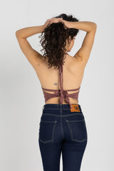 Sculpt Halter Top – Dusty Rosewood