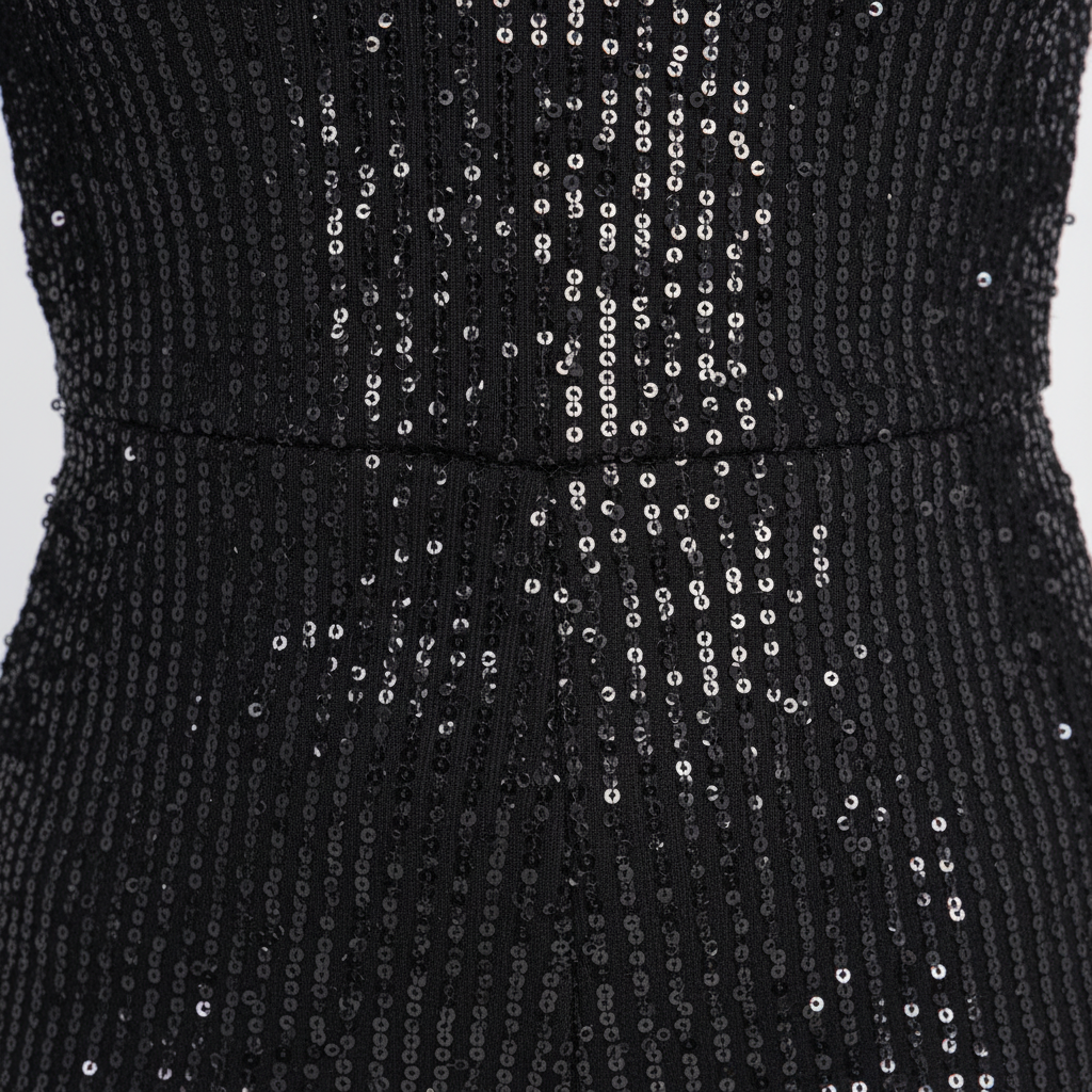 Cher Long Sleeve Sequin Jumpsuit – Black Glam One-Piece
