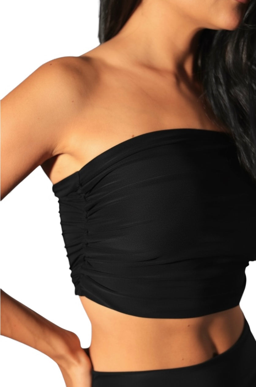 Ruched Strapless Bandeau Top