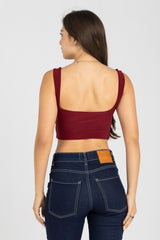 Muse Crop Top – Burgundy