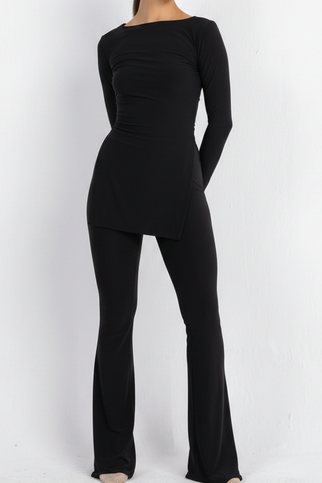 Oxford Set – Black | Double Layered Two-Piece Outfit