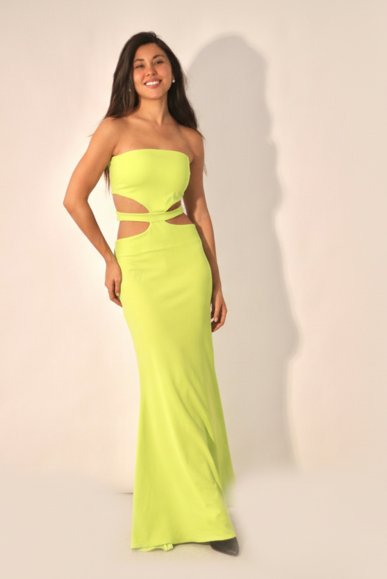 Summer Lime Green Coral Dress