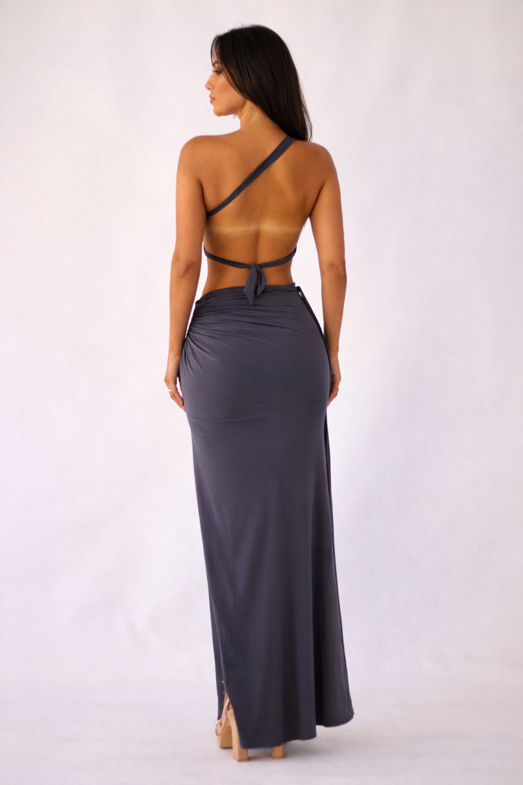 Selena Two-Piece Set in Blue Grey – Structured Summer Co-ord