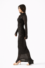 Black Cher Dress - Sequin Bodycon Dress