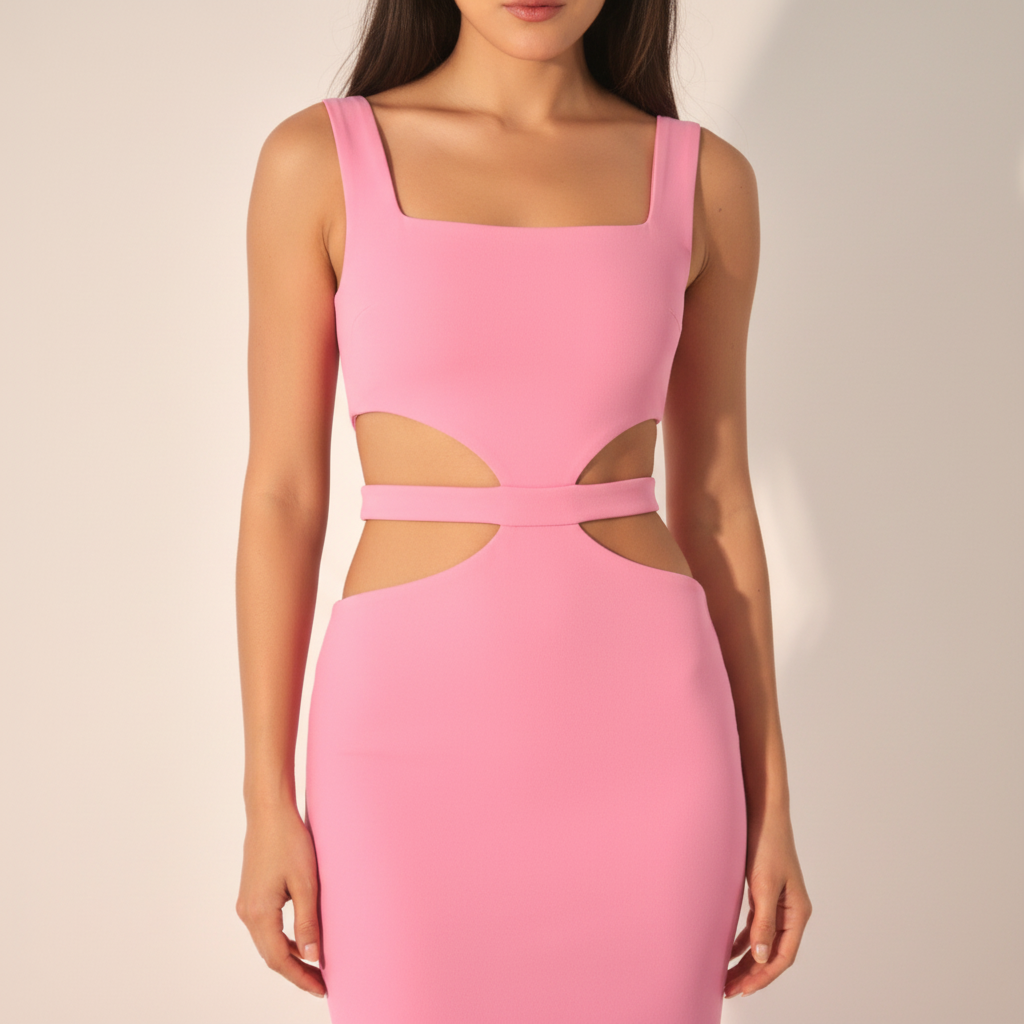 Strapped Ariana Dress - Bubble Gum