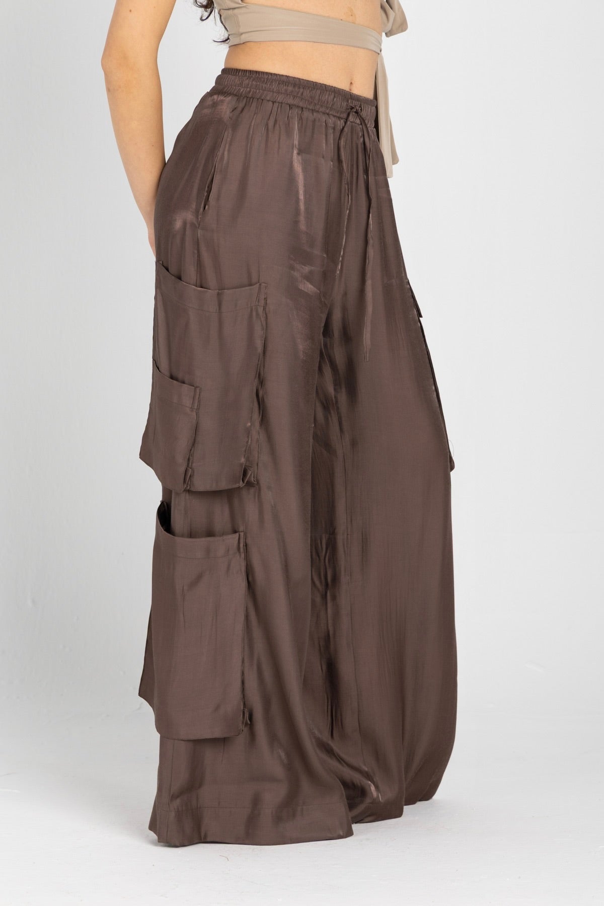 Luna Pants – Fluid Shimmer Cargo, Brown