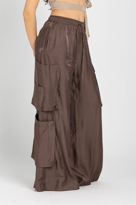 Luna Pants – Fluid Shimmer Cargo, Brown