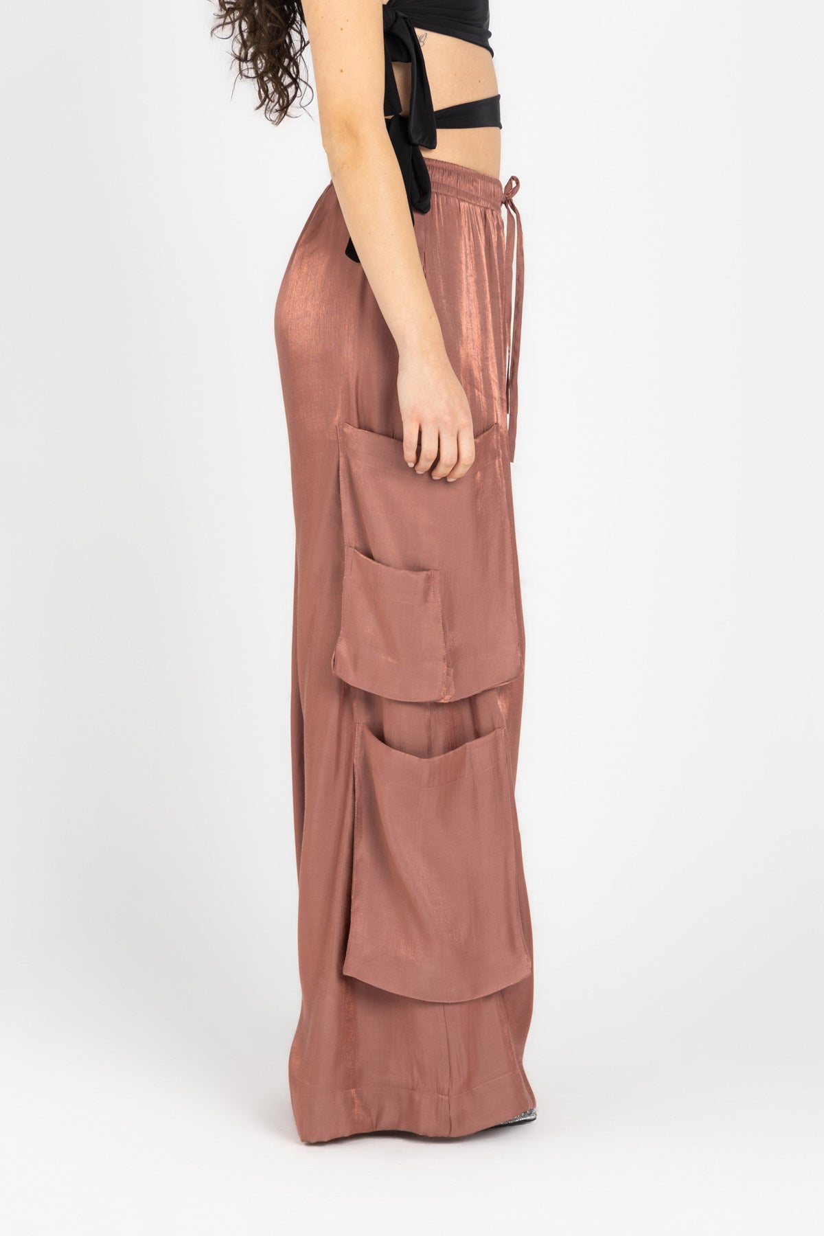 Luna Pants – Fluid Shimmer Cargo, Copper