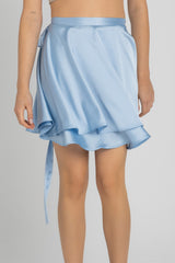 Whisper Skirt – Satin Wrap Mini Skirt