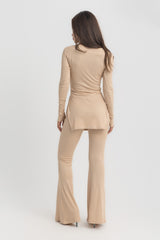 Oxford Set  – Nude Ribbed Two-Piece Outfit
