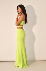 Summer Lime Green Coral Dress