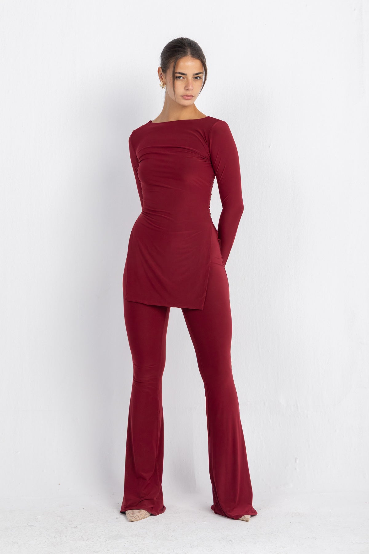 Oxford Set – Burgundy | Double Layered Two-Piece Outfit