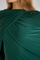 Jeanne Double-Layered Ruched Dress - Luxe Green