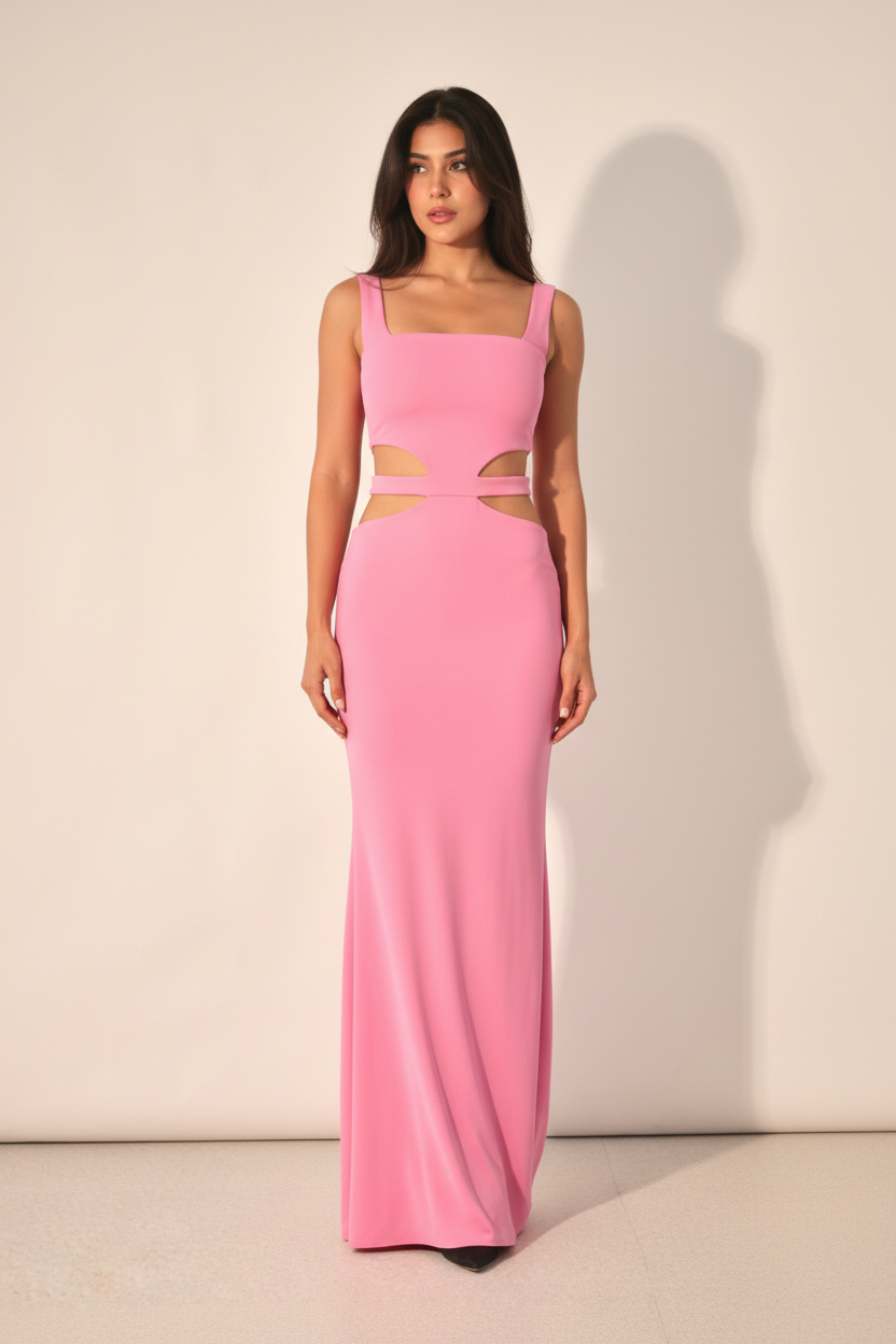 Strapped Ariana Dress - Bubble Gum