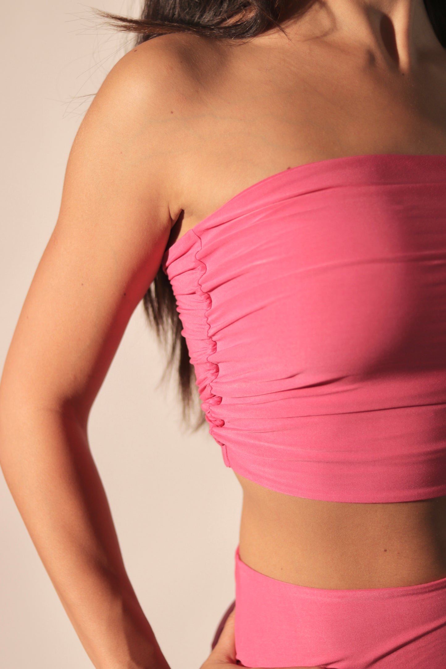 Ruched Strapless Bandeau Top