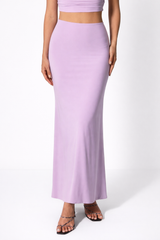 Serena Double Layer Flowy Skirt - Premium Lycra - Lilac