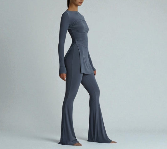 Oxford Set – Grey | Double Layered Two-Piece Outfit