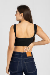 Muse Cropped Top – Black