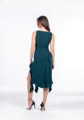 Rosalind Double Layer Stretch Dress - Emerald Green Party Dress