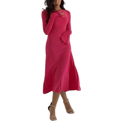 Hot Pink Kate Dress | Fitted & Flowy Double-Layer Lycra Dress