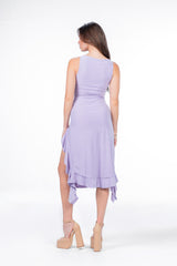 Rosalind Double Layer Stretch Dress - Lilac Party Dress