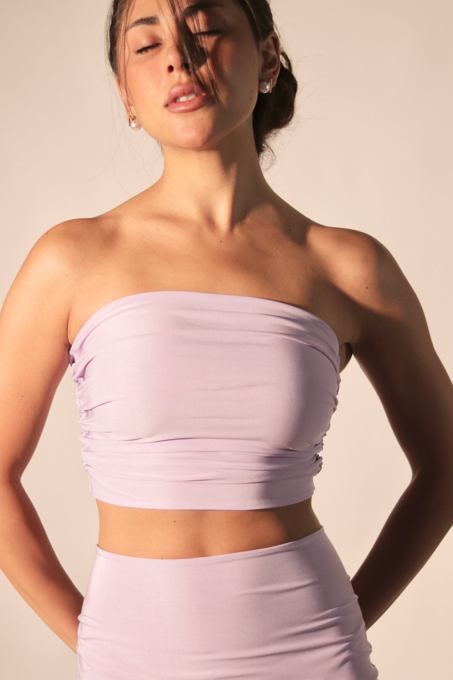 Ruched Strapless Bandeau Top