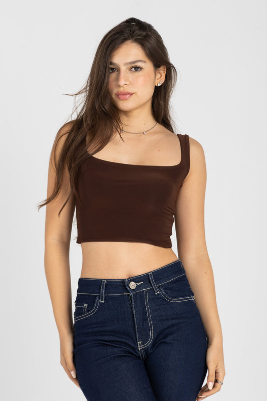 Muse Crop Top – Chocolate Brown