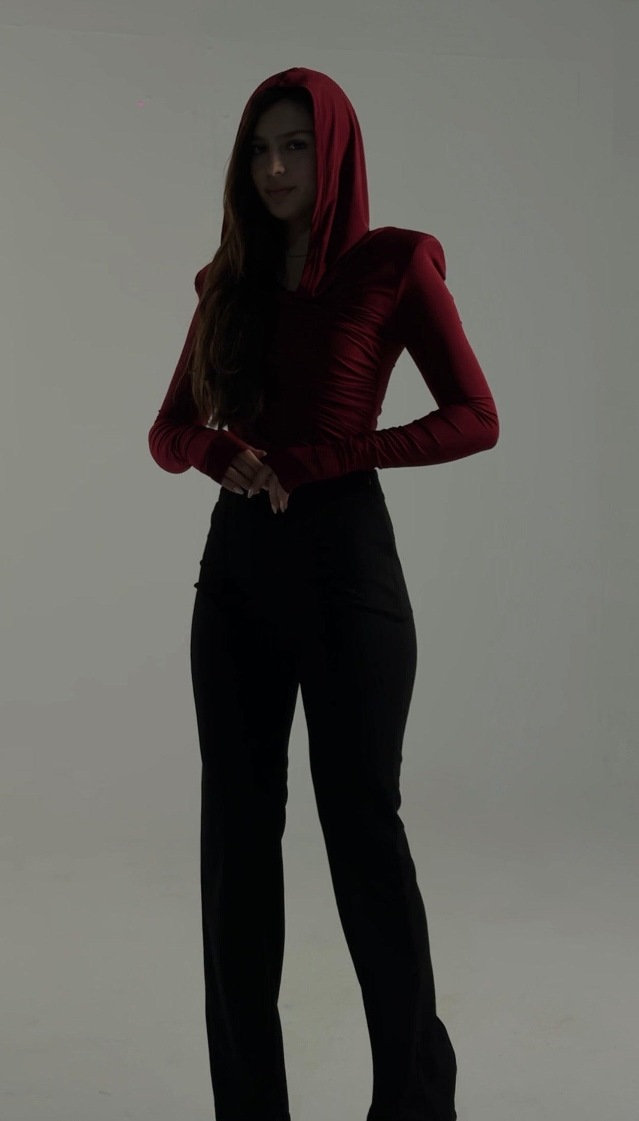 Thea Bodysuit - Burgundy Structured Shoulder Bodysuit