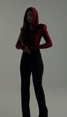 Thea Bodysuit - Burgundy Structured Shoulder Bodysuit