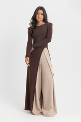 The Sovereign Blouse Dress - Brown