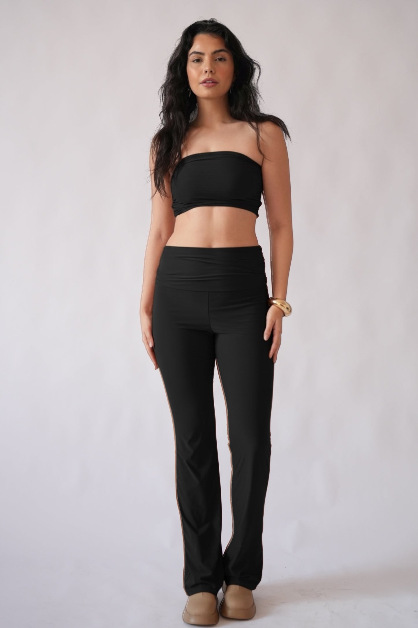 Amelia ruched Straight Cut Pants