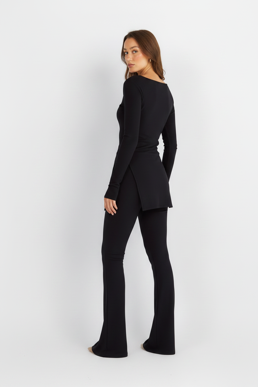 Oxford Set – Black | Double Layered Two-Piece Outfit