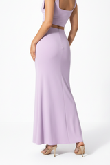 Serena Double Layer Flowy Skirt - Premium Lycra - Lilac