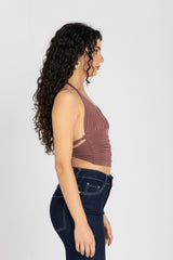 Sculpt Halter Top – Dusty Rosewood