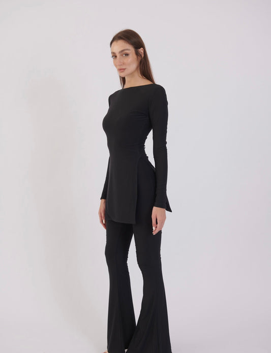 Oxford Set – Black | Double Layered Two-Piece Outfit