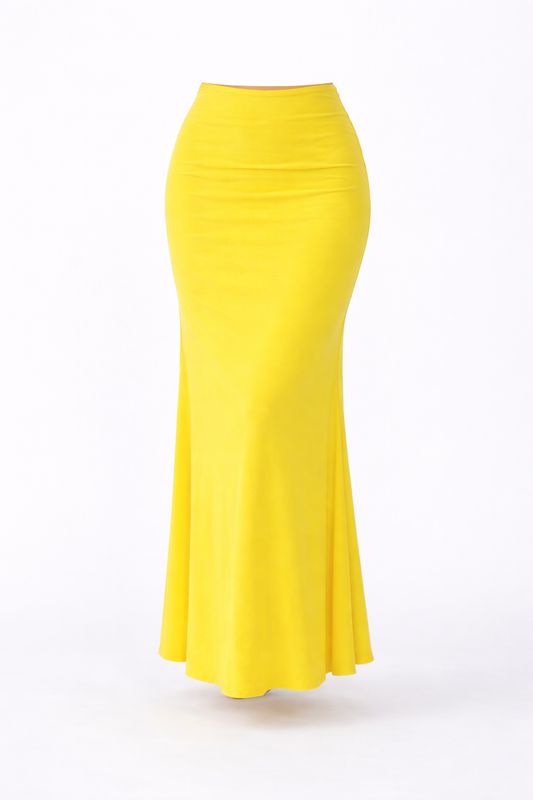 Summer Yellow Serena Double Layer Flowy Skirt - Premium Lycra