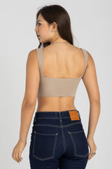 Muse Crop Top – Nude Beige