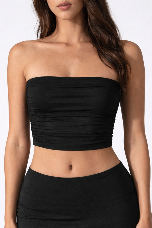 Ruched Strapless Bandeau Top