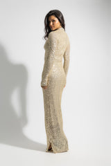 Cher Dress - Champagne Sequin Bodycon Dress