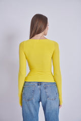Double-Layer Long Sleeve Top – Summer Yellow