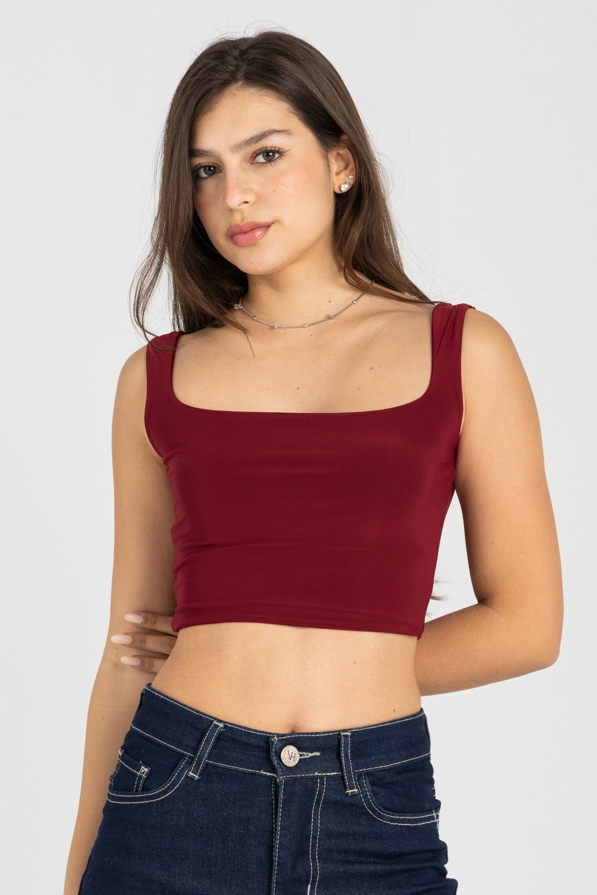 Muse Crop Top – Burgundy