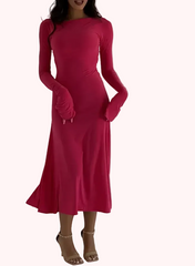 Hot Pink Kate Dress | Fitted & Flowy Double-Layer Lycra Dress