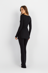 Oxford Set – Black | Double Layered Two-Piece Outfit