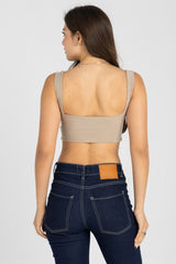 Muse Crop Top – Nude Beige