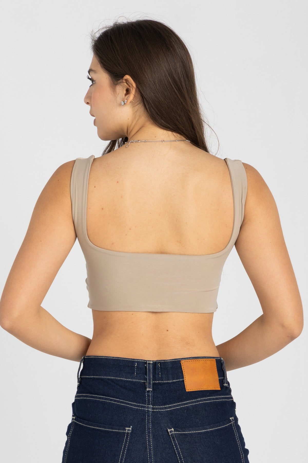 Muse Crop Top – Nude Beige
