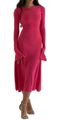 Hot Pink Kate Dress | Fitted & Flowy Double-Layer Lycra Dress