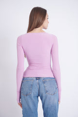 Double-Layer Long Sleeve Top – Lilac
