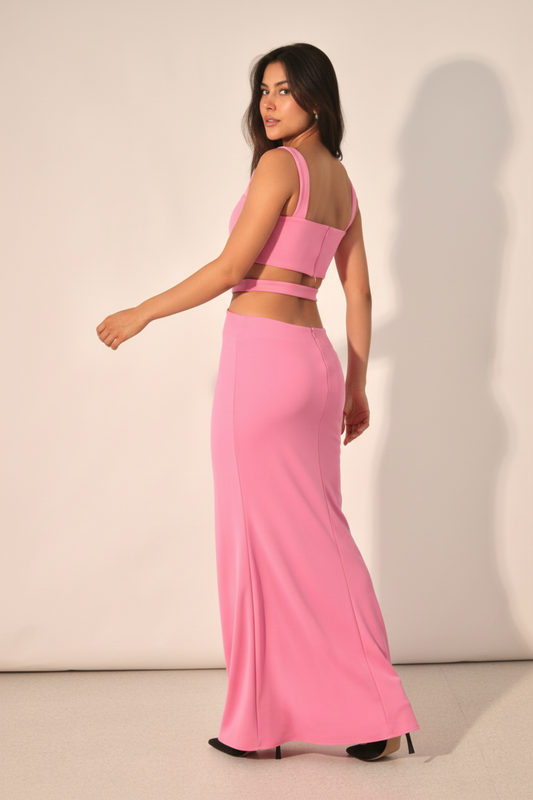 Strapped Ariana Dress - Bubble Gum