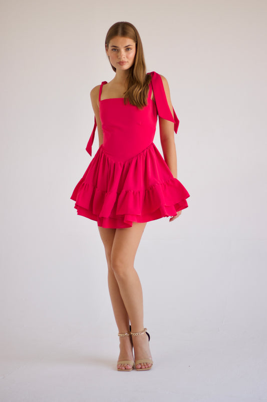 Aurora Dress Mini - Pink | Elegant Summer Mini Dress